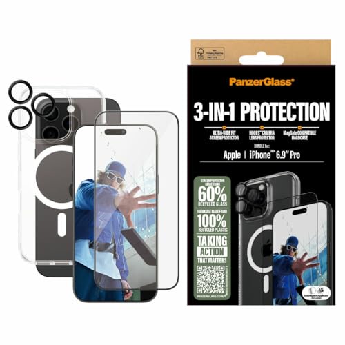PanzerGlass PG 3-in-1 Bundle iPhone 16 Pro évitez les rayures