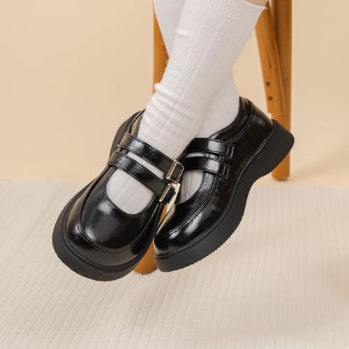 Toddler Little Girls Classic Black Mary Jane Oxford School Uniform Dress Shoes - Flower Girl Party Princess Flats Formal Footwear3