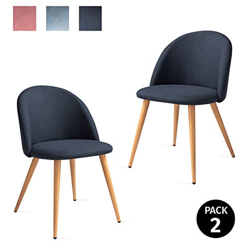 Mc Haus Sofi Pack 2 Esszimmerstühle Farbe Stahlblau