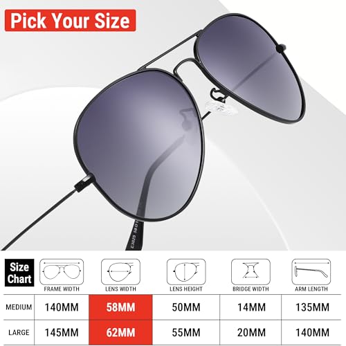 Image of Pro Acme Aviator Sunglasses for Men Women Classic Polarized UV400 Protection