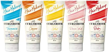 Curlsmith - Rainbow Hair Makeup Bundle - Vegan Temporary Hair Color & Styling Gel, 5 Colors (3 fl.oz x 5)