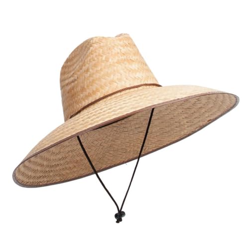 Sombrero de paja con ala ancha natural de 5 pulgadas miniatura 2