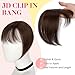 FELENDY Clip in Bangs, 360 3D Cover Hair Topper with Temples, Synthetic Clip on Bangs for Women Medium Brown