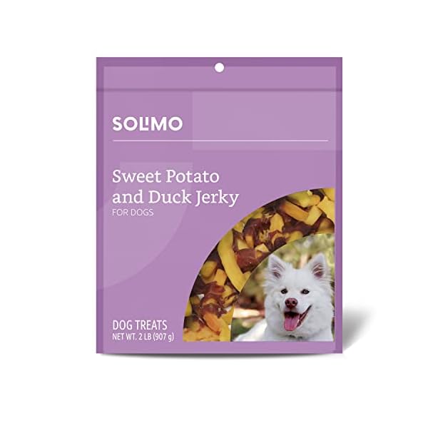 Amazon Brand – Solimo Sweet Potato & Duck Jerky Dog Treats, 2 pounds