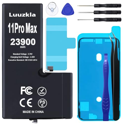 Luuzkla 23900mAh (New Upgrade) Battery Compatible with iPhone 11 PRO MAX Super Capacity Battery Replacement Compatible with iPhone 11 PRO MAX with Full Tool Kits-0 Cycle-24 Months Service