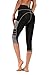 IMIDO Women's Yoga Capri Pants Sport Tights Workout Running Leggings with Side Pocket (L, Gray Capri Pants)