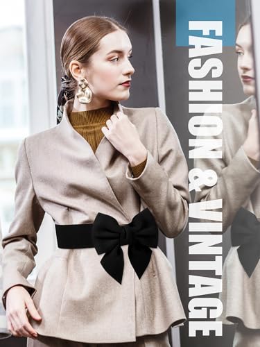 Geyoga Women Bow Belt Elastic Waist Belt Bowknot Stretchy Corset Dress Sash 2.4'' Wide2