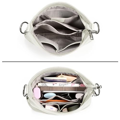Image of YALUXE Women's Real Leather Shoulder Bags Hobo Handbag Purse Crossbody Bag