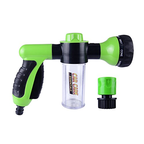Preisvergleich Produktbild Autowaschdüse mit Seifenspender Reservoir-Tank 8 Muster Druckspritzdüse / Inklusive Bonus Schnellverbindung Garten-Schlauchadapter