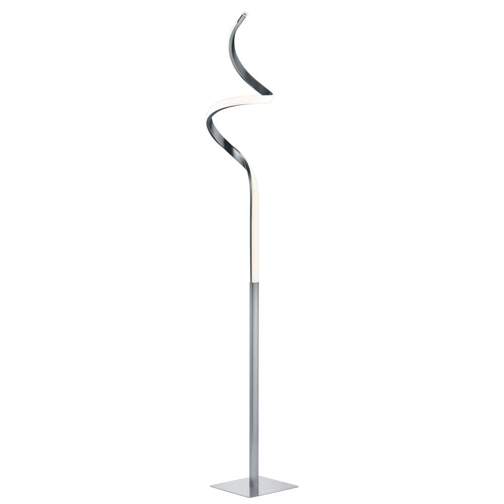 Reality Leuchten Lampa stojąca LED Course R42051107, metal nikiel matowy, akryl biały, w zestawie 11 Wat LED, ściemniacz czujnika