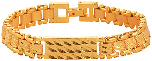 Handicraft Kottage® Gold And Rhodium Plated Bracelet for Men