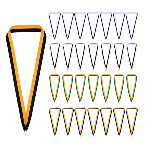 Rubans de médaille pour compétitions sportives : Lot de 100 cordons PATIKIL 5 couleurs à pression
