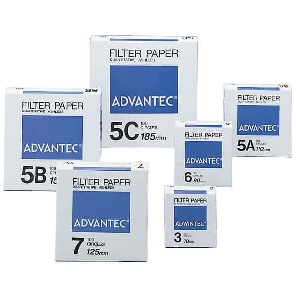 Advantec N0715.0CM - Filtros cuantitativos sin ceniza, grado 7, 5-10 um, 15 cm, 100 unidades