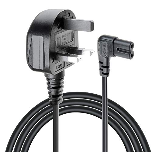 Power Cable for Samsung TV VSEER 90 Degree Right Angle Figure 8 IEC60320 C7 Power Lead Wire Electrical Cord Compatible with Samsung LG Panasonic Roku Sharp Hisense TV (2M)