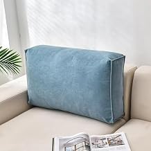 Couch Back Cushions Pillows Cover No Filler, DIY Sofa Back Cushions Cover Headboard Throw Pillows Cover Waist Cushion Comfort Reading Pillow Cover Blue,32x18x5inches