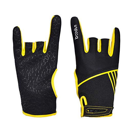 HEALLILY 1 Paire de Gants de Bowling Professionnels antidérapants Confortables pour Bowling Taille S/M (Jaune)