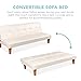Best Choice Products Convertible Lounge Futon Sofa Bed w/Adjustable Back, Sturdy Wood Frame, Faux Leather, Tufted Design - White