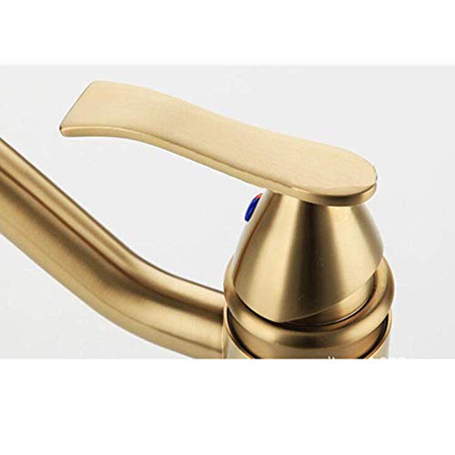 Robinet mitigeur or brossé de qualité supérieure pour lavabo chic de salle de bains - 3