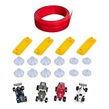 DeeRace フレックストラック 子供用おもちゃ インタラクティブ DIY フレキシブル レースカートラック ロールアップ式 ポータブル レース 幼稚園児向け 3歳以上向け ギフト, 赤 500x8cm ベーシック