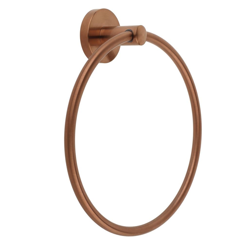 Milano Alara Bathroom Wall Mounted Round Towel Ring Holder - Brushed Copper