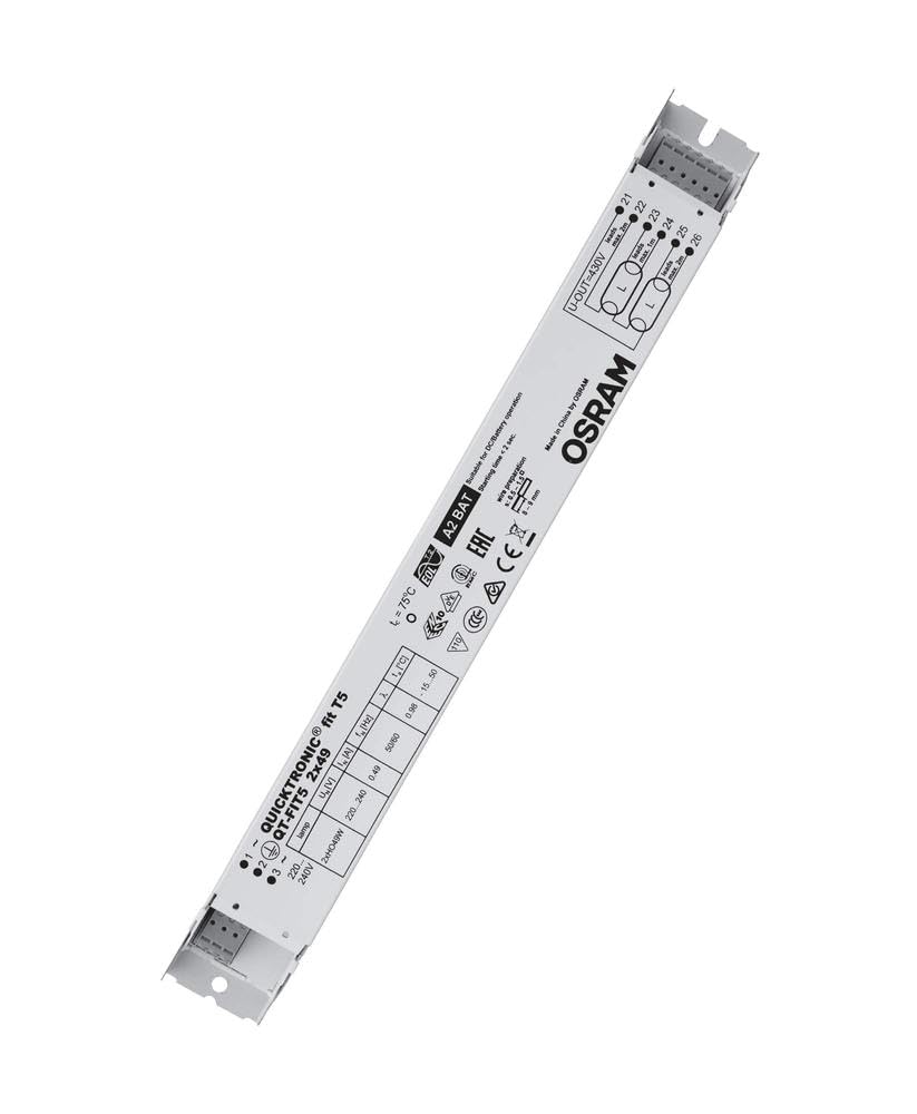 OSRAM Electronic Control Gears (ECG), QUICKTRONIC FIT 5, ECG LL/KLL Non-DIM, QT-FIT5 2X49/220-240
