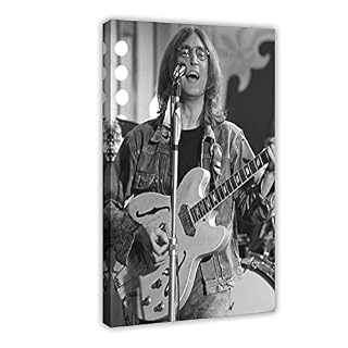 Poster John Lennon (8) sur toile pour décoration de chambre à coucher, paysage sportif, bureau, chambre, style cadeau, 50 x 75 cm - Les Beatles, Paul McCartney, John Lennon, RIngo Starr, George Harrison