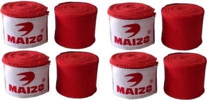 Maizo 4 Set Stretchable Nylon Support Hand wrap / Boxing Protective Wraps / Hand Bandage / Supporter For Boxing, Kickboxing, Gym, Workout / Boxing & Punching Great For MMA , Muay Thai , Martial Arts, Training & Combat Sports / Exercise Weight Lifting / Power Gym Fitnesss Body Building Gloves Straps / Wrist Support For Adults (180, Red)