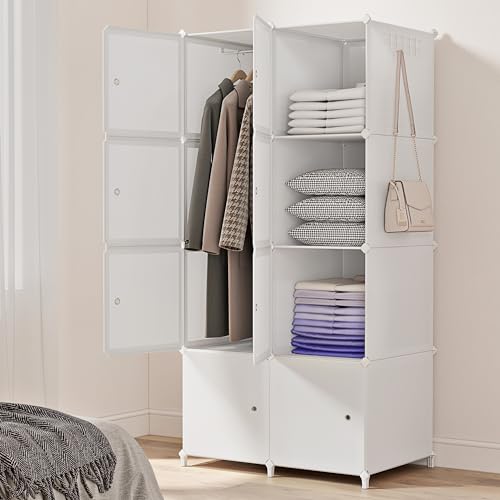 JOISCOPE Armario portátil para Colgar Ropa, Armario Modular, Armario Modular Que Ahorra Espacio,...