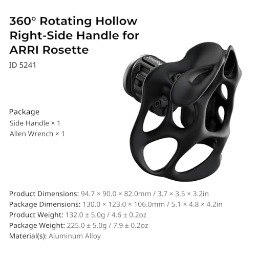 Image of SMALLRIG 360 Rotating Hollow Right-Side Handle for ARRI Rosette, 15kg / 33lb Load for Camera Cages & Shoulder Rigs