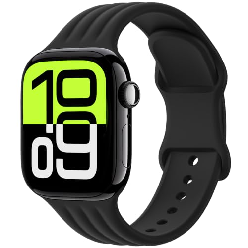 AMSKY 3D Wave Silicone Apple Watch Sport Band (38-49mm, Various Colors) - image 1