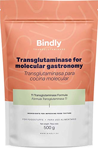 Bindly® TI Transglutaminasa en Polvo 500 g | Mejorador de Textura para Proteínas, Salsas, Lácteos, Productos Veganos y Tofu | Enzima Alimentaria para Cocina Profesional y Molecular