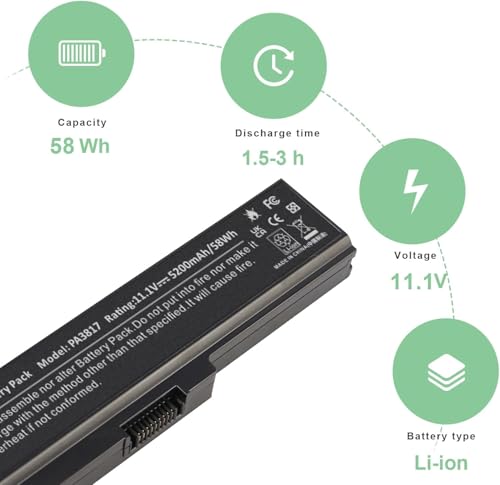 Image of Laptop Battery for Toshiba PA3817U-1BRS PA3818U-1BRS PA3819U-1BRS Satellite C655 C675 C675D L645 L645D L655 L655D L675 L675D L745 L755 L755D P745 P755 P775 M645 A660 A655 PA3817U Series Battery