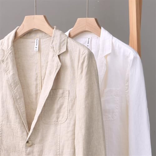 Men's Linen Blazer Lightweight Button Sport Coats Summer Suit Blazer Jacket2