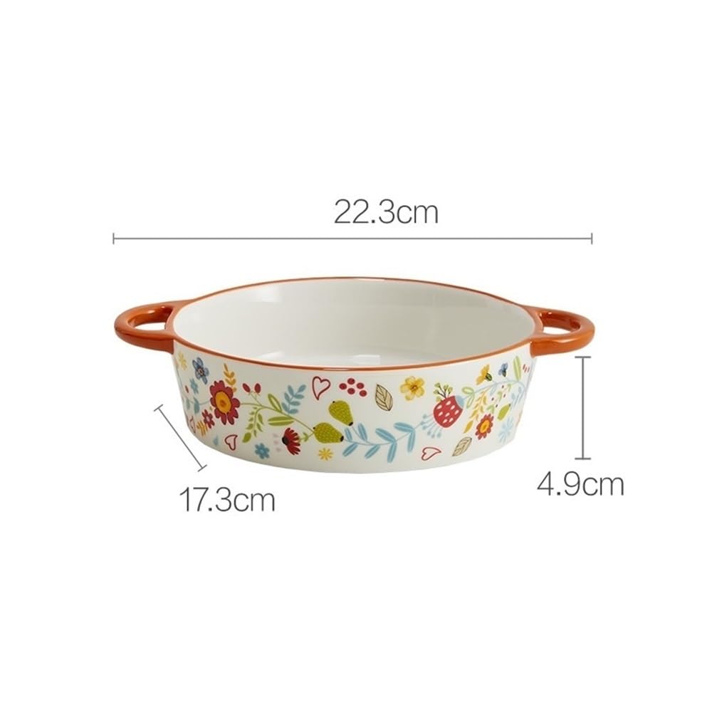 Naczynia do pieczenia Podwójna ceramiczna blacha do pieczenia w stylu pasterskim, ser do zapiekania ryżu, duża miska do mikrofalówki