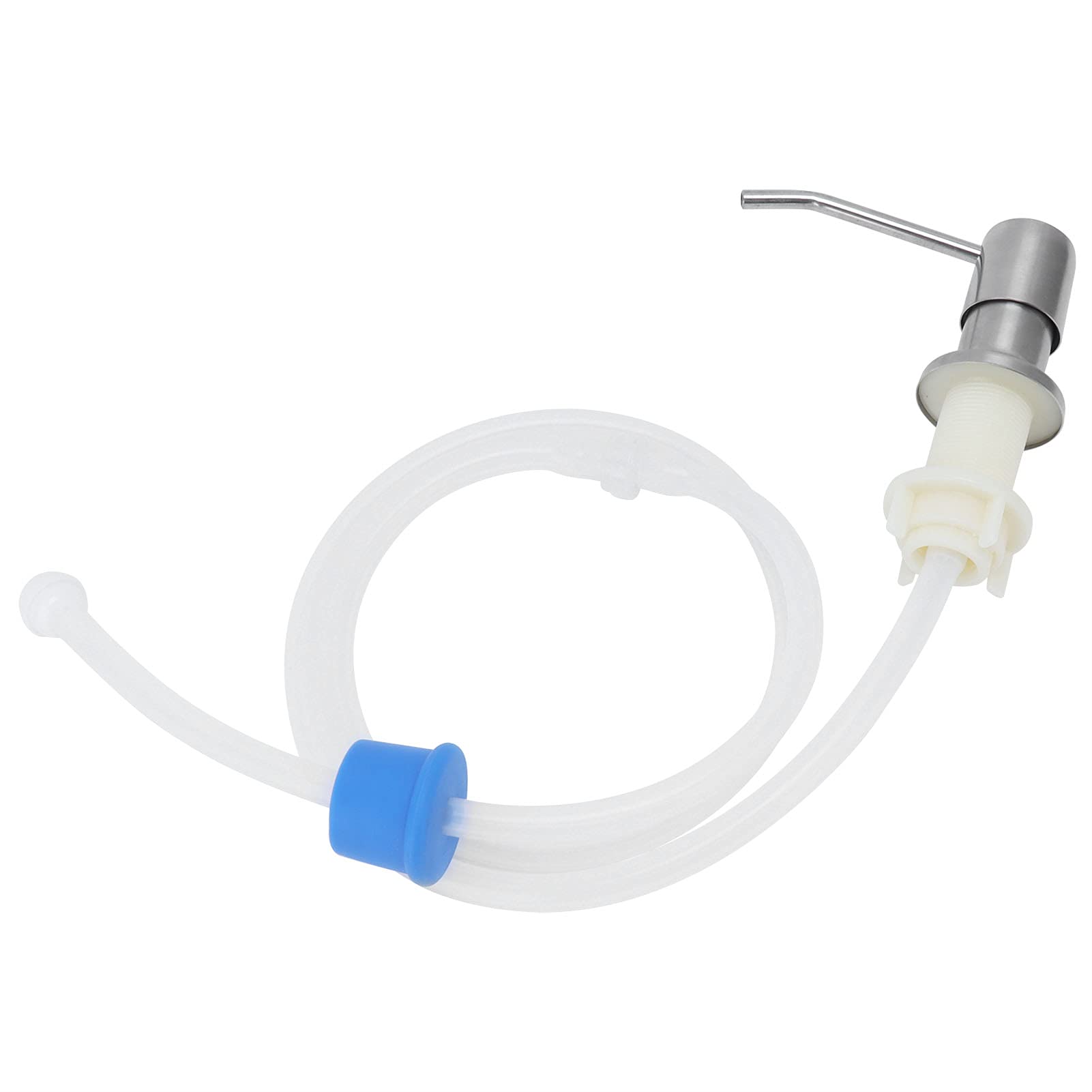 Kit de Tête de Pompe à Savon Évier de Cuisine en Acier Inoxydable Distributeur de Liquide Intégré avec Tube D'extension