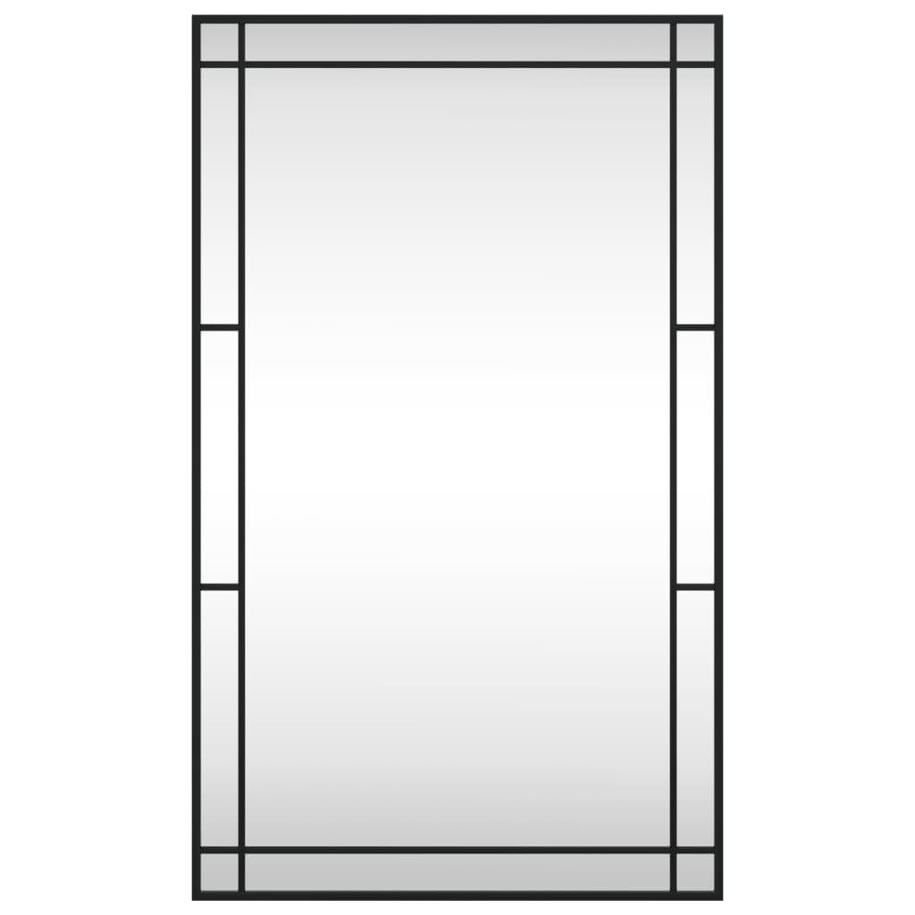 vidaXL Espejo de Pared Rectangular, Espejo con Marco, Espejo Colgante, Decoración para Dormitorio Pasillo Salón Baño Recibidor, Hierro Negro