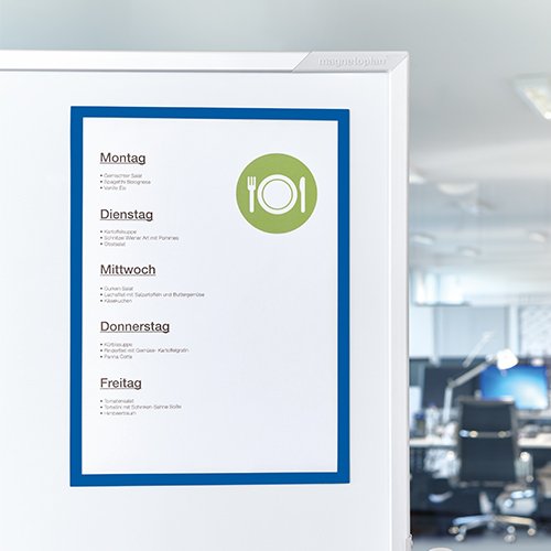 Preisvergleich Produktbild magnetoplan 1130303 magnetofix Magnetrahmen 5 Stück, A4, blau