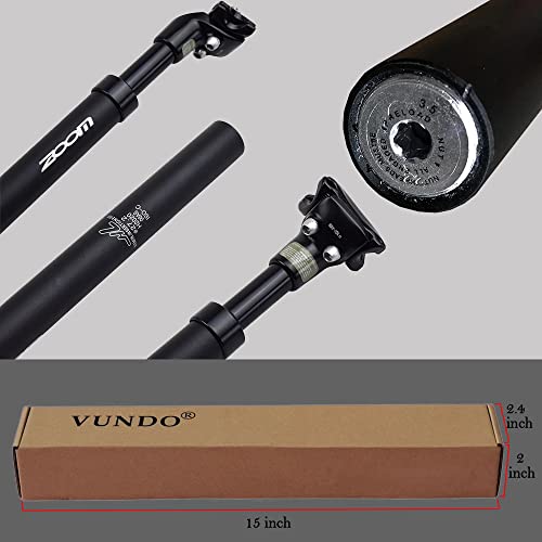 Vundo ZOOM_ SP405 Zoom Bike Suspension Seatpost Bicycle Seat Post Replacement Lightweight Aluminum Body Clamp Angle Adjustable Offset 14Mm Black 27.2 thumb #3