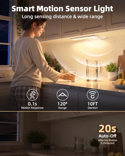 EZVALO 300LM Super Bright Under Cabinet Lighting, Motion Sensor Lights - image 4