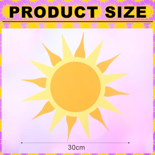 ForraFun Princess Gold Sun Backdrop Birthday Party Decorations 12" Sun Paper Cutout Princess Cardboard Wall Decal for Photo Booth Props Baby Shower Party Decor(No Stickiness, Not Including Glue) by ForraFun - Used condition - Image 2