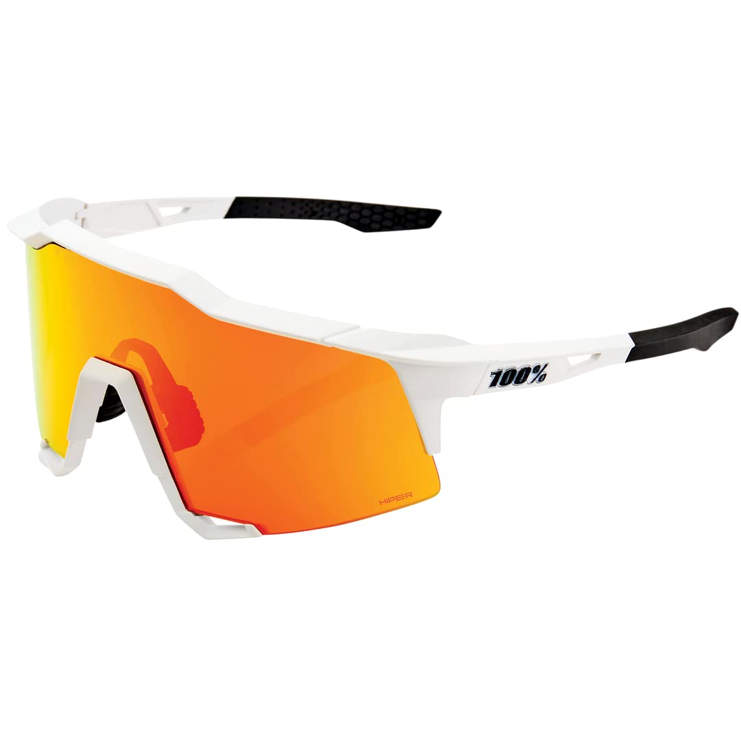 100% SPEEDCRAFT Sport Performance Cycling Sunglasses OFF WHITE - HiPER Red Multilayer Mirror