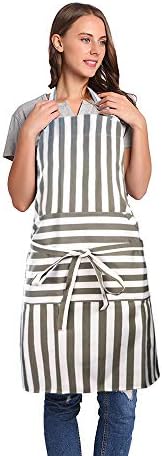 BIGHAS Adjustable Bib Apron with Long Ties for Women Men 18 Colors Chef Kitchen Cooking