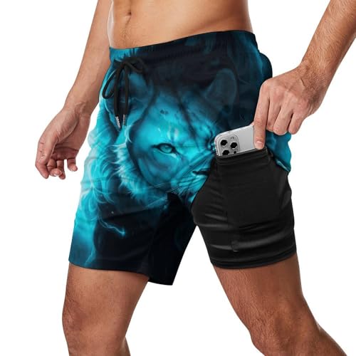 Zakqeik Men's Pandas Swim Trunks Hawaiian Bathing Mesh Lining Suit Swimsuits Beach Shorts with Pockets Personalized3