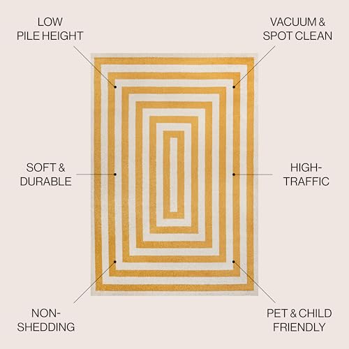 Tapete decorativo JONATHAN Y 7'9" x 10' amarillo/ivory miniatura 2