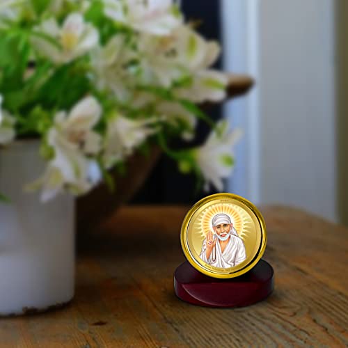Cadre Or 24K Sai Baba pour Tableau de Bord de Voiture - 5