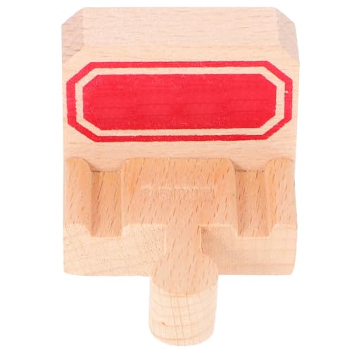 JUMPLAWN 2個 木製トレインストップアクセサリー 向け道 シンプル な木製列車停止線路 知育遊びシーン用