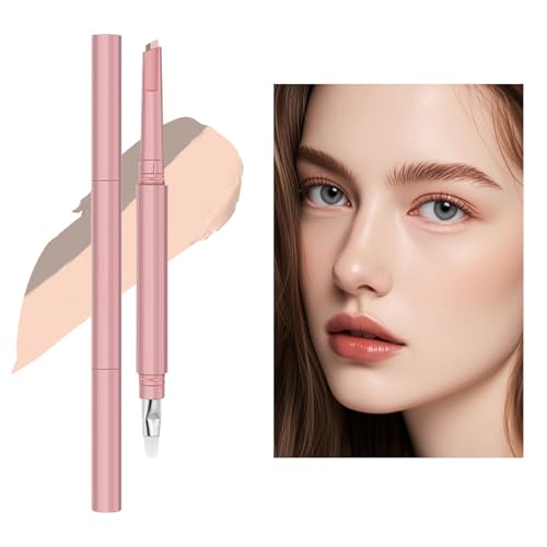 Eye Hellener – Lápiz iluminador debajo de los ojos | Lápiz de gusano de seda de doble cabeza | Herramienta profesional de maquillaje para anillos oscuros, lápiz cosmético de viaje para niñas mujeres