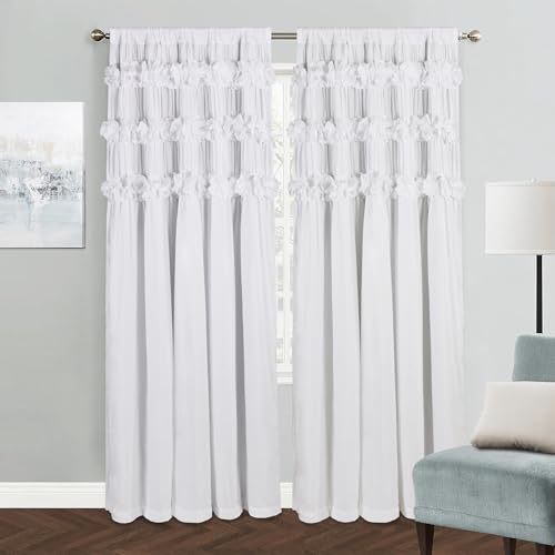 Homechoice Decor Blackout Drapes 54 x 84 x 2 Panels Handmade Ruffles