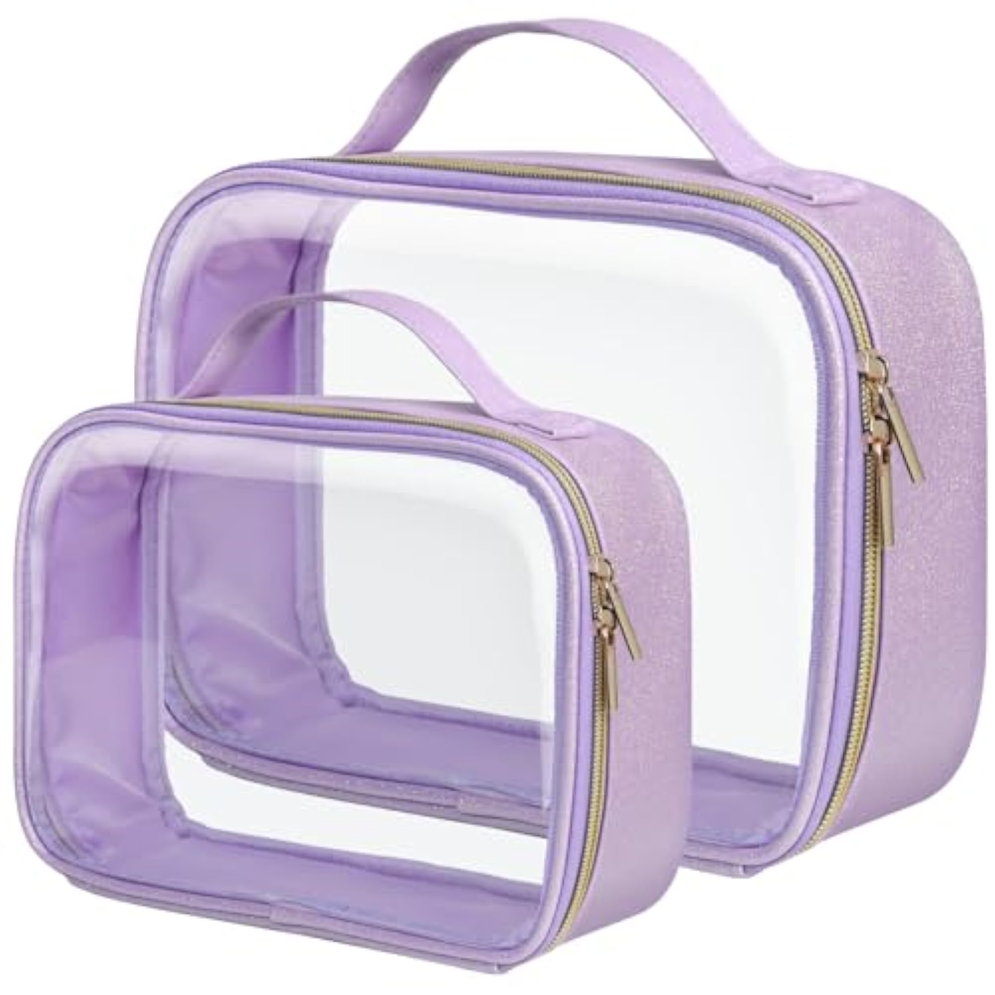Clear Makeup Bag Foldable - TSA Approved Toiletry Bag