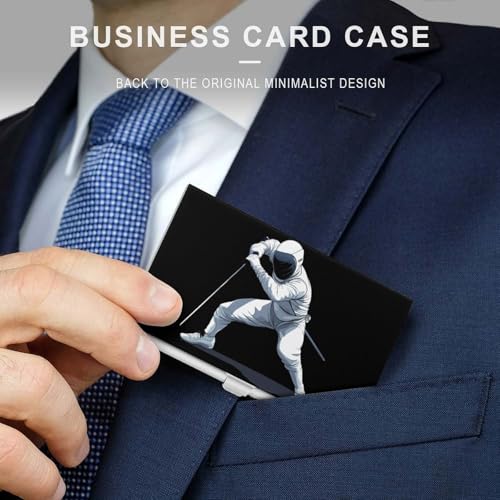 Fencing Stancce Fencing Business Card Case Pocket Card Holder Slim Card Wallet for Men Women3